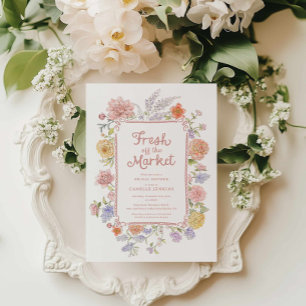 Invitation Fraîche de la Fête des mariées florale du marché