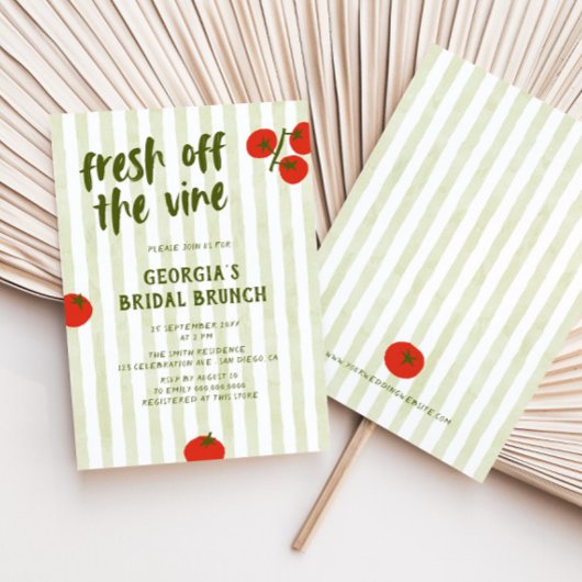 Invitation Fraîche De La Vigne Tomate Fête des mariées Levée