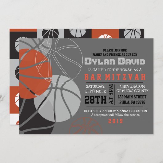 Invitation FRAÎCHE de Mitzvah de barre de (Devant / Derrière)