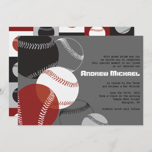 Invitation FRAÎCHE de Mitzvah de barre de (Devant / Derrière)