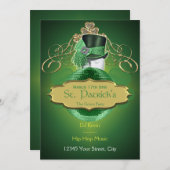 Invitation fraîche de partie de St Patrick de vert (Devant / Derrière)