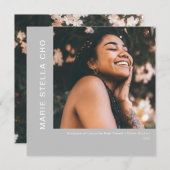 Invitation Fraîche début gris minimum de graduation photo (Devant / Derrière)