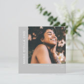 Invitation Fraîche début gris minimum de graduation photo (Debout devant)