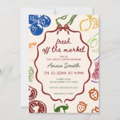 Invitation Fraîche Du Marché Fête des mariées Agricole Esthét (Devant)