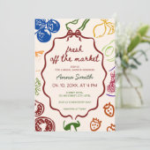 Invitation Fraîche Du Marché Fête des mariées Agricole Esthét (Debout devant)