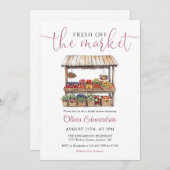 Invitation Fraîche Du Marché Fête des mariées de code QR (Devant / Derrière)