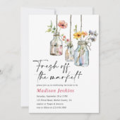 Invitation Fraîche Du Marché Fête des mariées Florale Jar (Devant)