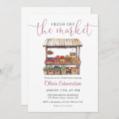 Invitation Fraîche Du Marché Fête des mariées Rustique (Devant / Derrière)