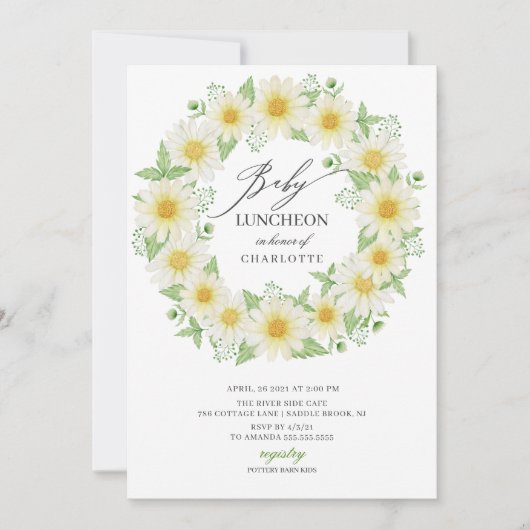 Invitation Fraîche Fraîche Fraîche Bébé Déjeuner (Devant)