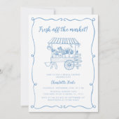 Invitation Fraîche Hors Du Marché Douche Nuptiale Tirée À La  (Devant)