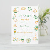 Invitation Fraîche Hors Du Marché Douche Nuptiale Tirée À La  (Debout devant)