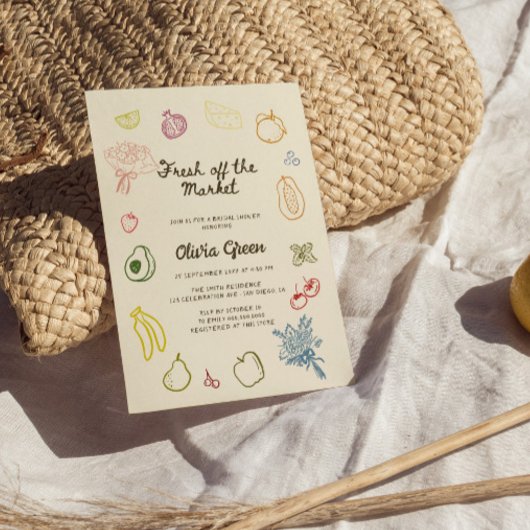 Invitation Fraîche Hors Du Marché Douche Nuptiale Tirée À La 