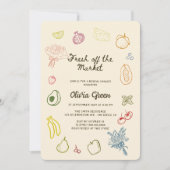 Invitation Fraîche Hors Du Marché Douche Nuptiale Tirée À La  (Devant)