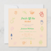 Invitation Fraîche Hors Du Marché Douche Nuptiale Tirée À La  (Devant)