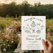 Invitation Fraîche hors du marché Fête des mariées à main