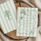 Invitation Fraîche hors du marché Fête des mariées de mesure