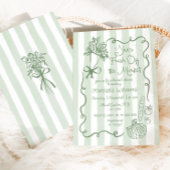 Invitation Fraîche hors du marché Fête des mariées de mesure