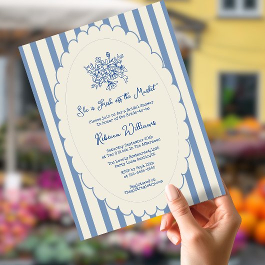 Invitation Fraîchement arrivée sur le marché : douche de mari