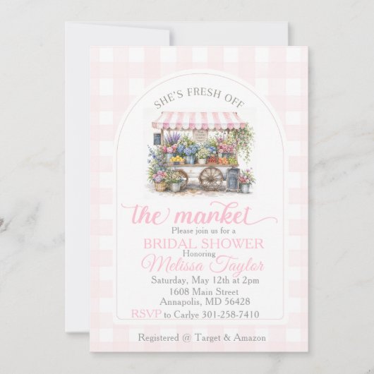 Invitation Fraîchement arrivée sur le marché | Mariage de mar (Devant)