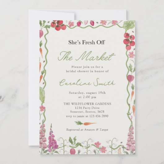 Invitation Fraîchement De La Fête des mariées De Marché Des A (Devant)