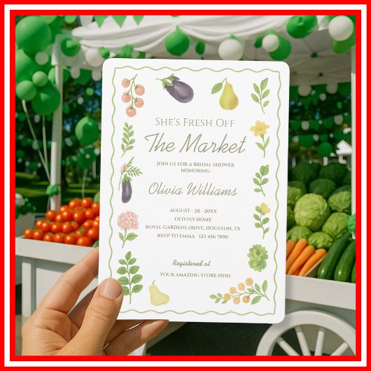 Invitation Fraîchement De La Fête des mariées De Marché Des A
