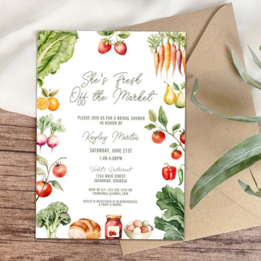 Invitation Fraîchement de la Fête des mariées du marché des a