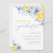 Invitation Fraîchement Diplômée Citron Bleu (Devant)