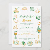 Invitation Fraîchement Hors Du fiançailles Du Marché (Devant)