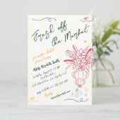 Invitation Fraîchement Hors Du Marché Fête des mariées Amusan (Debout devant)