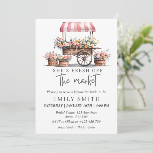 Invitation Fraîchement Hors Du Marché Modèle D'Invitation De  (Debout devant)