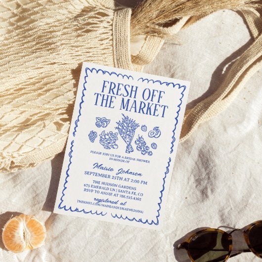 Invitation Fraîchement Hors Fête des mariées Du Marché, Le Ma