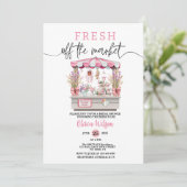 Invitation Fraîchement hors Fête des mariées Floral Chic (Debout devant)