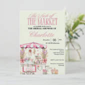 Invitation Fraîchement hors Fête des mariées Floral Chic (Debout devant)