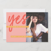 Invitation Fraîchement moderne Coral gras rose photo Enregist (Devant)