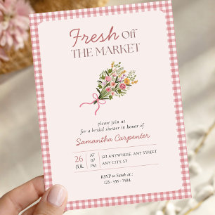 Invitation Fraîchement sortie du marché douche de mariage ros