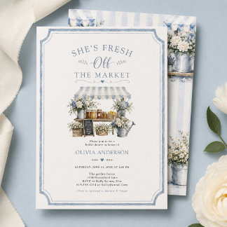 Invitation Fraîchement sortie du marché : fête prénuptiale bl
