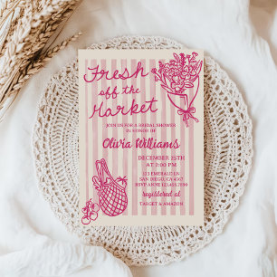 Invitation Fraîchement sortie du marché Mariage dessiné à la