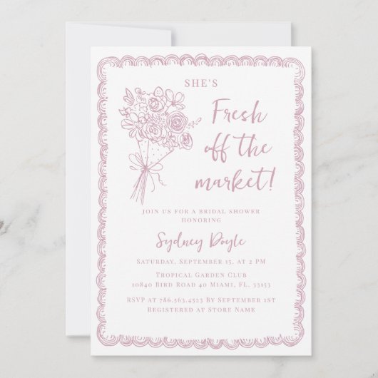 Invitation Fraîchement sortie du marché Réception de mariage (Devant)