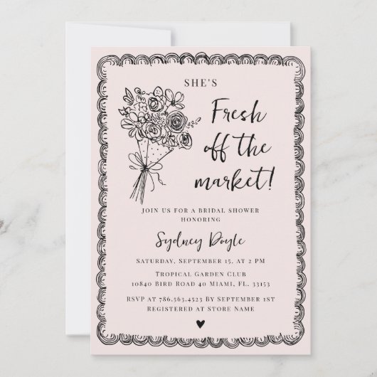 Invitation Fraîchement sortie du marché Réception de mariage (Devant)