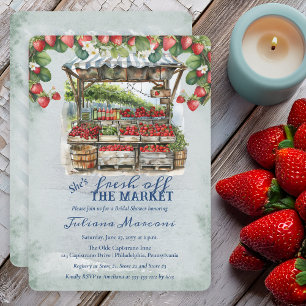 Invitation Fraîches du Marché Fraises Enterrement de Vie de J