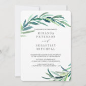 Invitation Fraîches Eucalyptus Branches Feuilles Mariage bota (Devant)