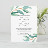 Invitation Fraîches Eucalyptus Branches Feuilles Mariage bota (Debout devant)