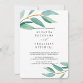 Invitation Fraîches Eucalyptus Branches Feuilles Mariage bota (Devant)