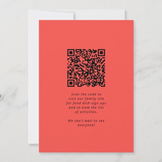 Invitation Fraîches pastèques d'été Code QR Réunion familiale (Dos)
