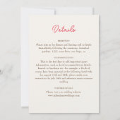 Invitation Fraîcheur Citrus Foliage Mariage (Dos)