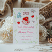 Invitation Fraîcheur du marché Fête des mariées moderne