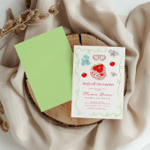 Invitation Fraîcheur du marché Fête des mariées moderne