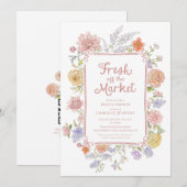 Invitation Frais débarqués de l'étalage Fleurs Mariage Shower (Devant / Derrière)