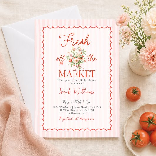 Invitation Frais Émoulu de la Mariée sur le Marché