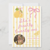 Invitation Frais Seize Citrons Rose & Jaune 21e Anniversaire (Devant)